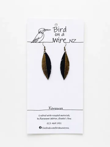 Bird on a Wire Earrings -Kārearea