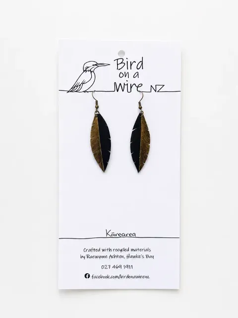 Bird on a Wire Earrings -Kārearea